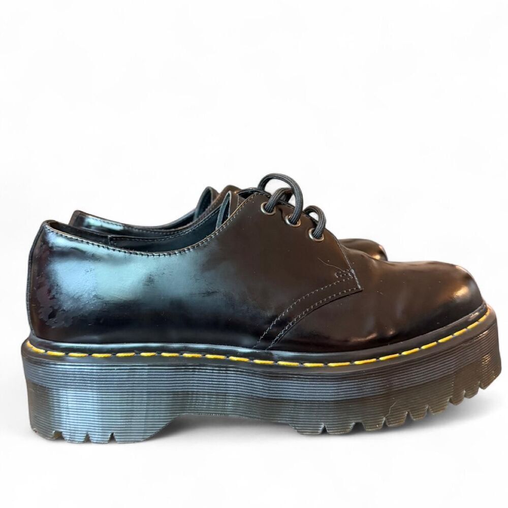 Dr. Martens 1461 Quad Platform Oxford Shoes Black Smooth Leather M10 W11 EU43
